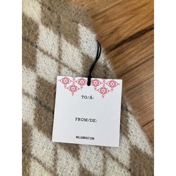 NWT WilliamRast Women's Tan and White Diamond  V-Neck Sweater Vest  Size: Small - Picture 5 of 10